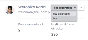 Widok zalogowanego użytkownika