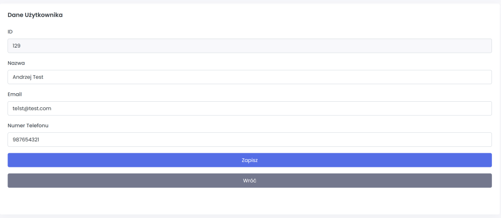 Dane Użytkownika